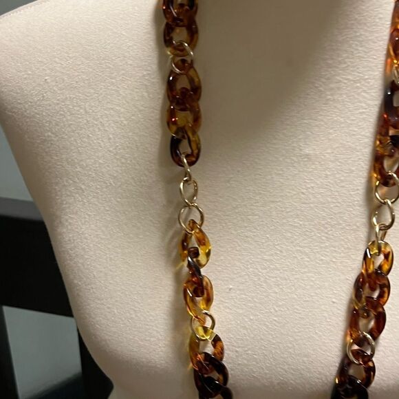 Premier Designs Elegant Tortoiseshell Chain Necklace #PDNK1 - Picture 2 of 7